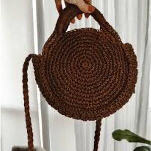 Brown knitted hand Bag